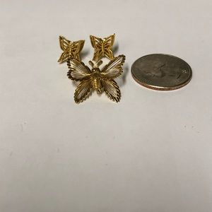 Vtg MONET BUTTERFLY PIN AND EARRINGS